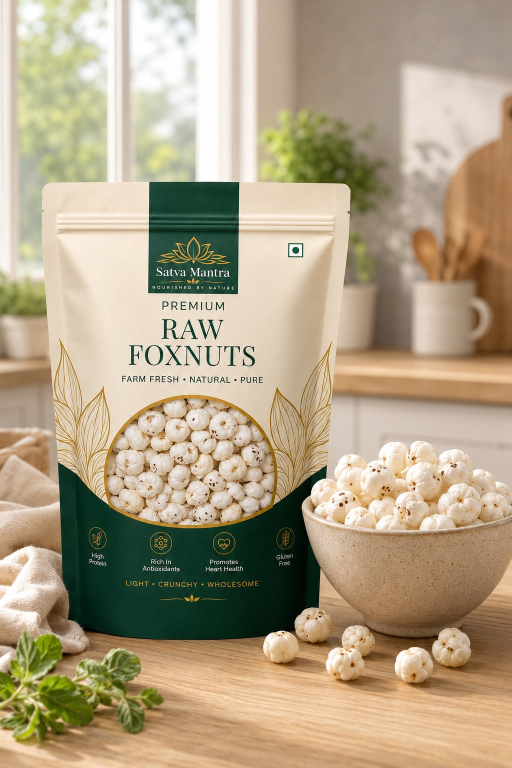 Raw Makhana (Fox Nuts/Lotus Seeds) – 250g | 5+ Suta