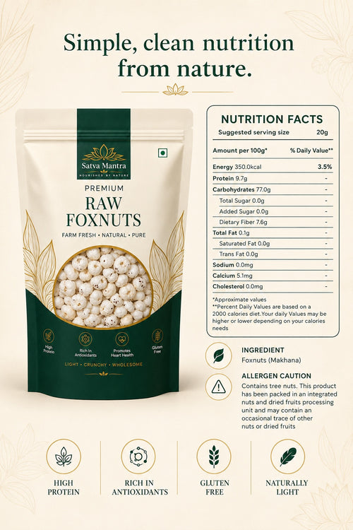 Raw Makhana (Fox Nuts/Lotus Seeds) – 250g | 5+ Suta